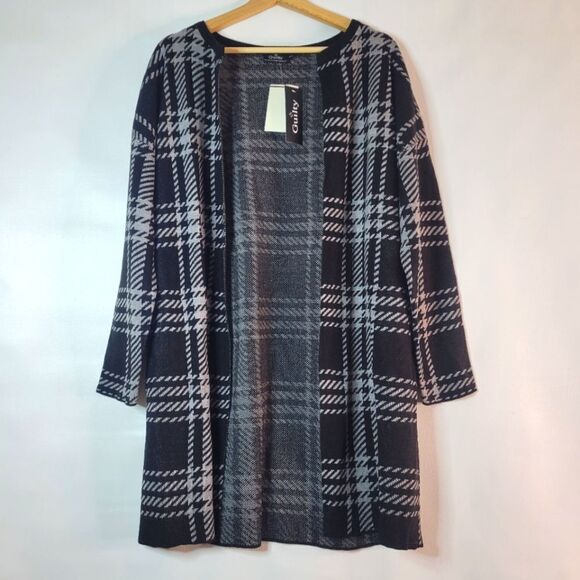 Guilty Plaid Open Front Longline Cardigan - Picture 1 of 16